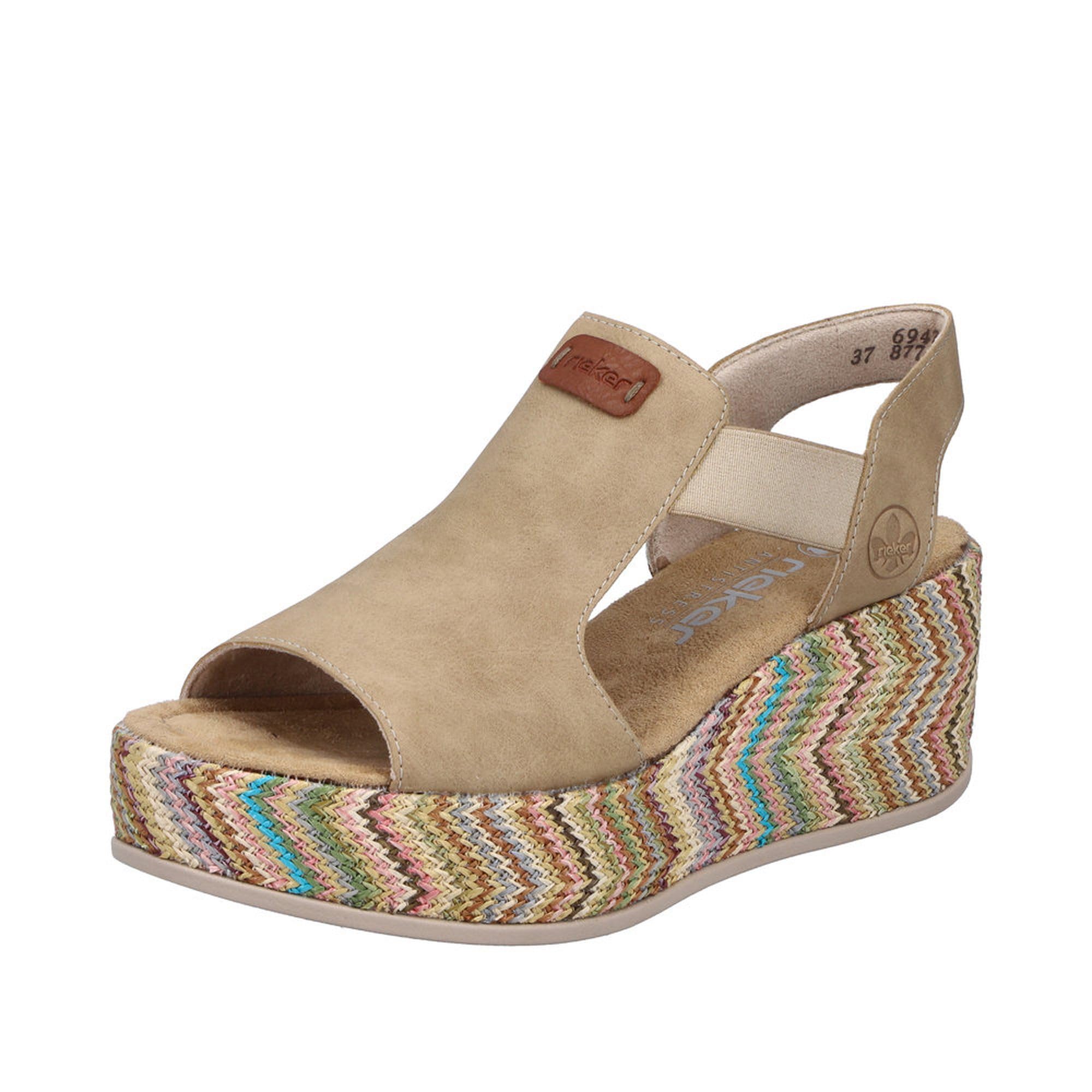 Rieker Women's 69472 Wedge Sandals, Beige, 38 EU