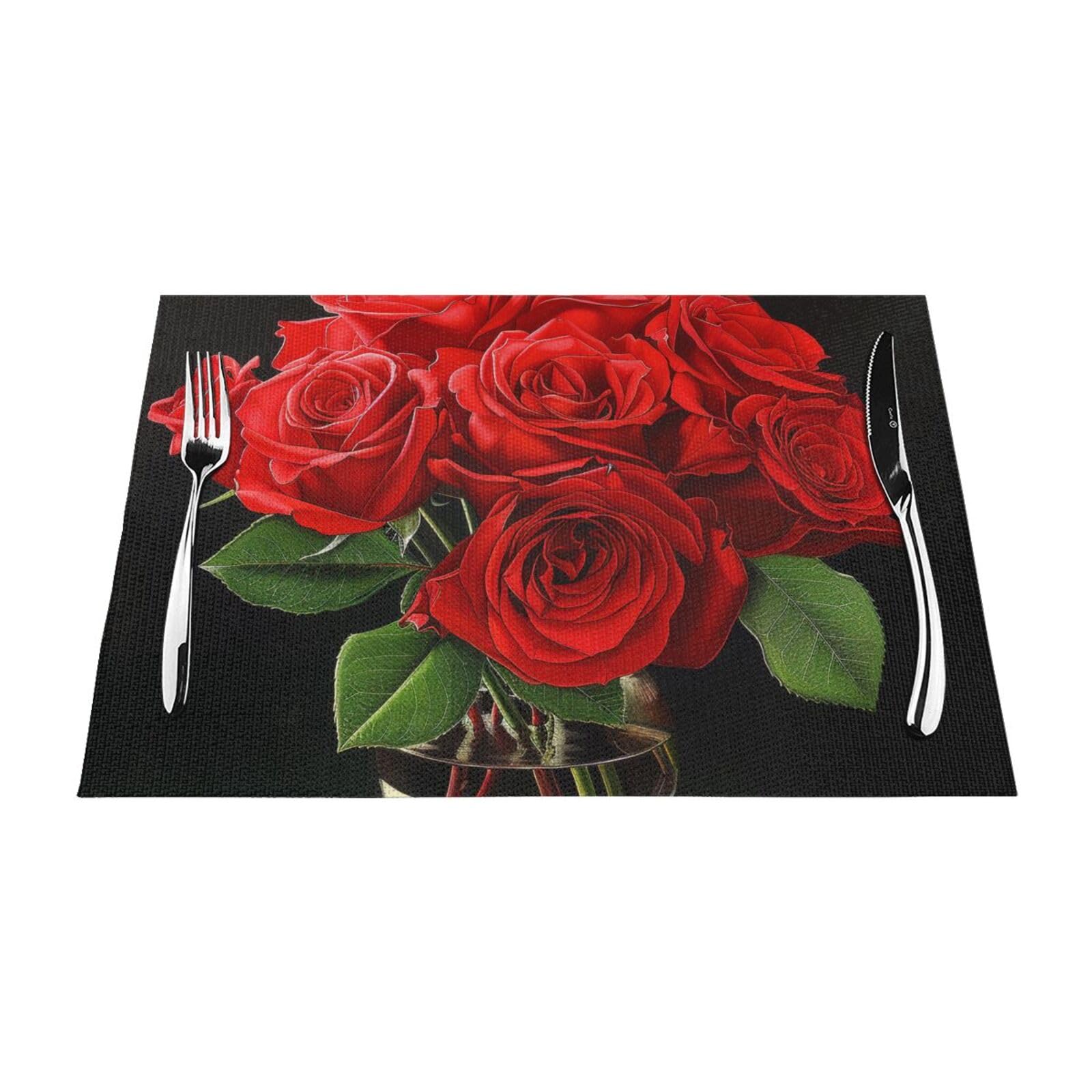 Set de table résistant à la chaleur antidérapant lot de 6 PVC rose