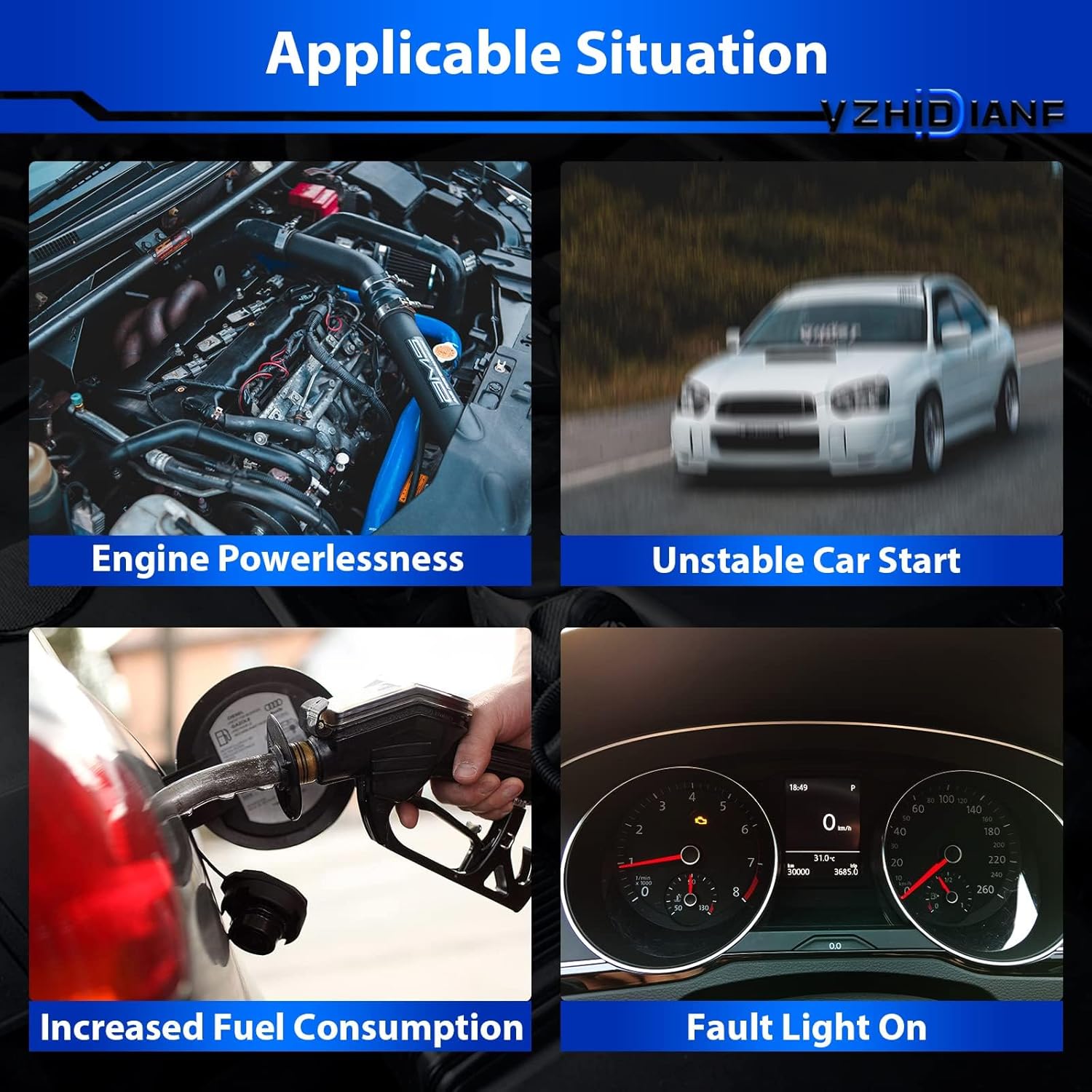 YZHIDIAN Mass Airflow Sensor MAS0393 Fits For:-Volvo S60 S80 V70 XC90 L5 2.3L 2.4L 2.5L 2.9L 2001 2002 2003 2004 2005 2006 2007 2008 2009 OE# 0280218088, 31342362, 8670115, PFA10048, 31342414, 8627296