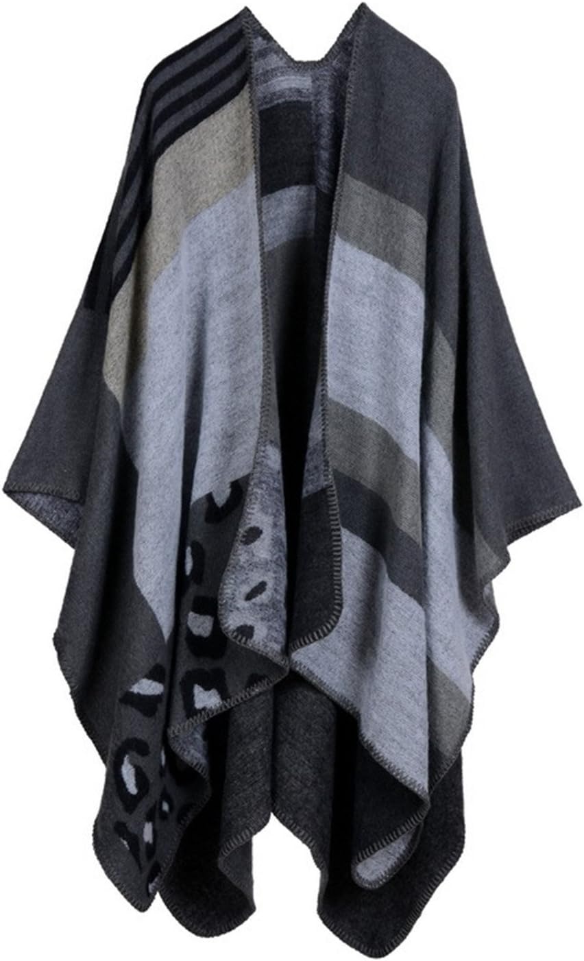 Poncho Cape En Laine Grande Taille - Motif Tartan Vintage, écharpe Châle Chaud Pour Femme Automne Hiver