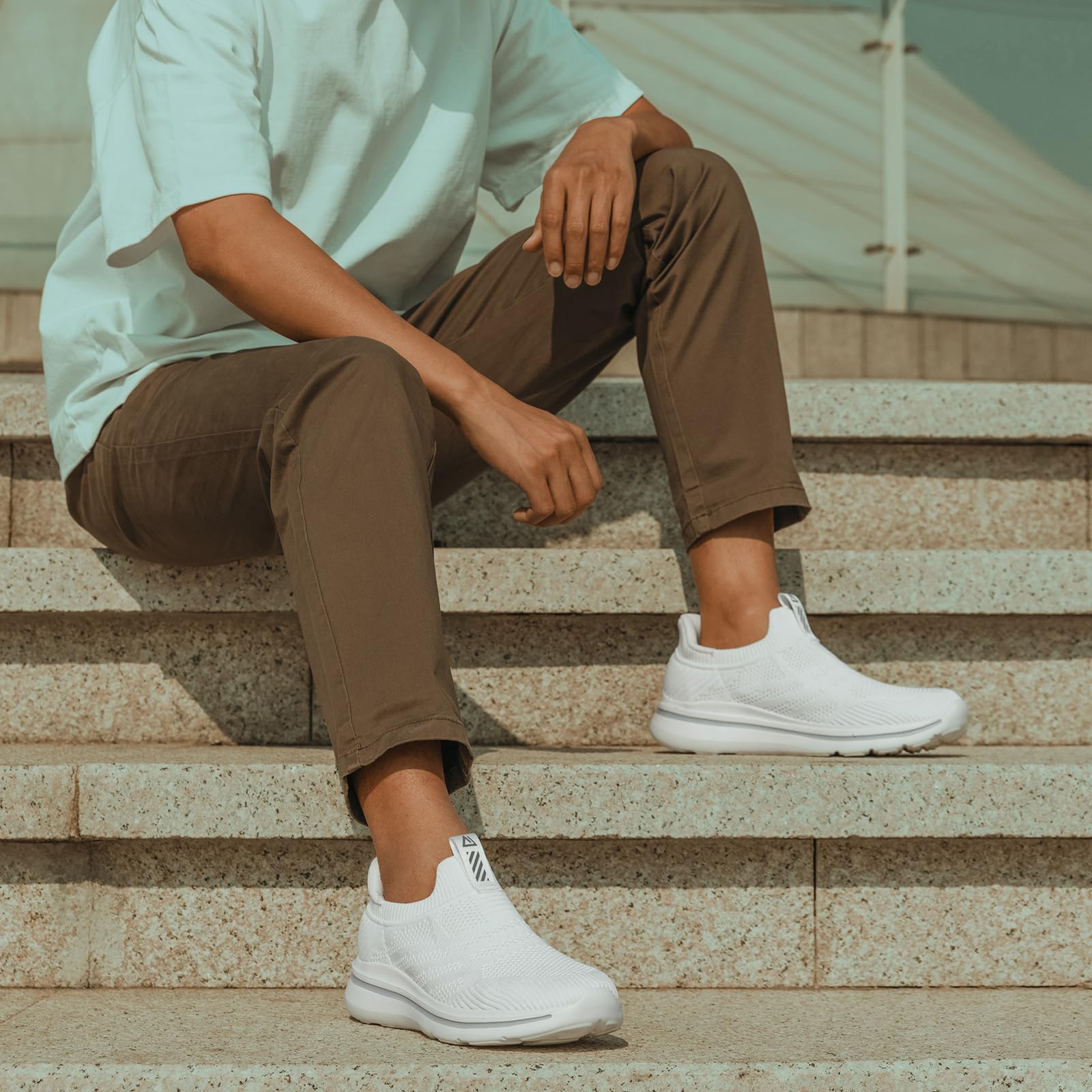 ODCKOI Sneakers Uomo Hands-Free Trainers Leggere e Traspiranti Slip in Sneakers Uomo Comode Scarpe Casual in Mesh Allacciate Senza Cravatta Scarpe Sportive