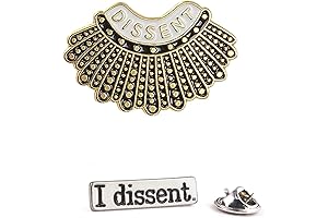 2pcs I Dissent Brooches Lapel Pins - Ruth Ginsburg Inspired Enamel Badge for Women