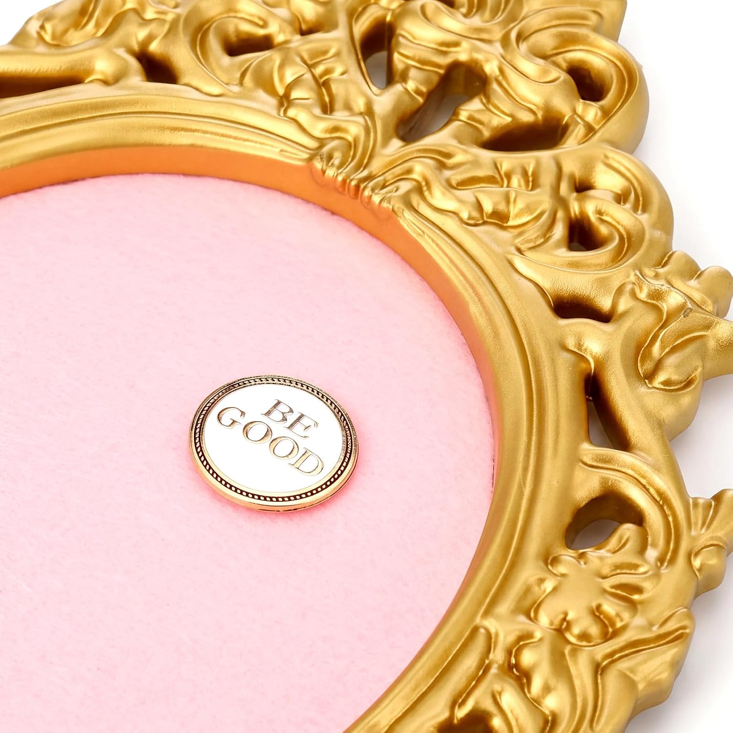 Sliner Vintage Baroque Pin Display Board 10.6 Inch, Gold, Oval Decorative