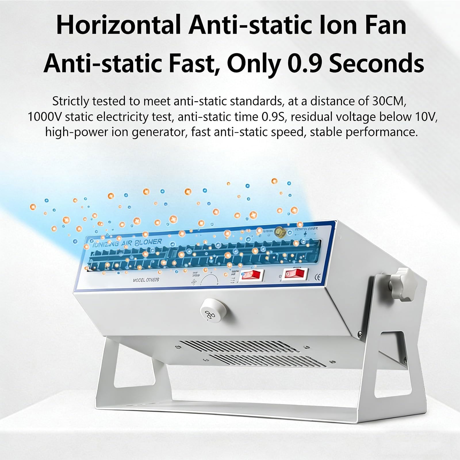 Soplador de Aire ionizante de Escritorio/Montaje en Pared de 350 W, Ventilador de Iones antielectrostático con Soporte Horizontal y luz indicadora de Iones, Volumen de Aire iónico 200-600 CFM