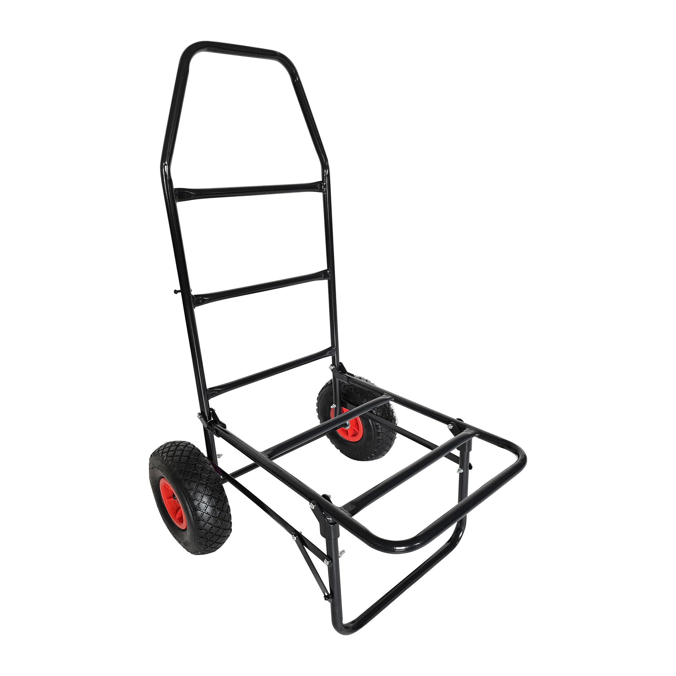 Relaxdays folding platform trolley, HWD: 102x50x37 cm, pneumatic tyres, up to 80 kg, steel, black