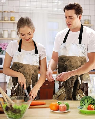 Miniatura 2 de Thanksgiving Pumpkin Sunflower Autumn Leaf Bib Aprons with Pockets, Waterproof Apron for Men Women Black Buffalo Plaid