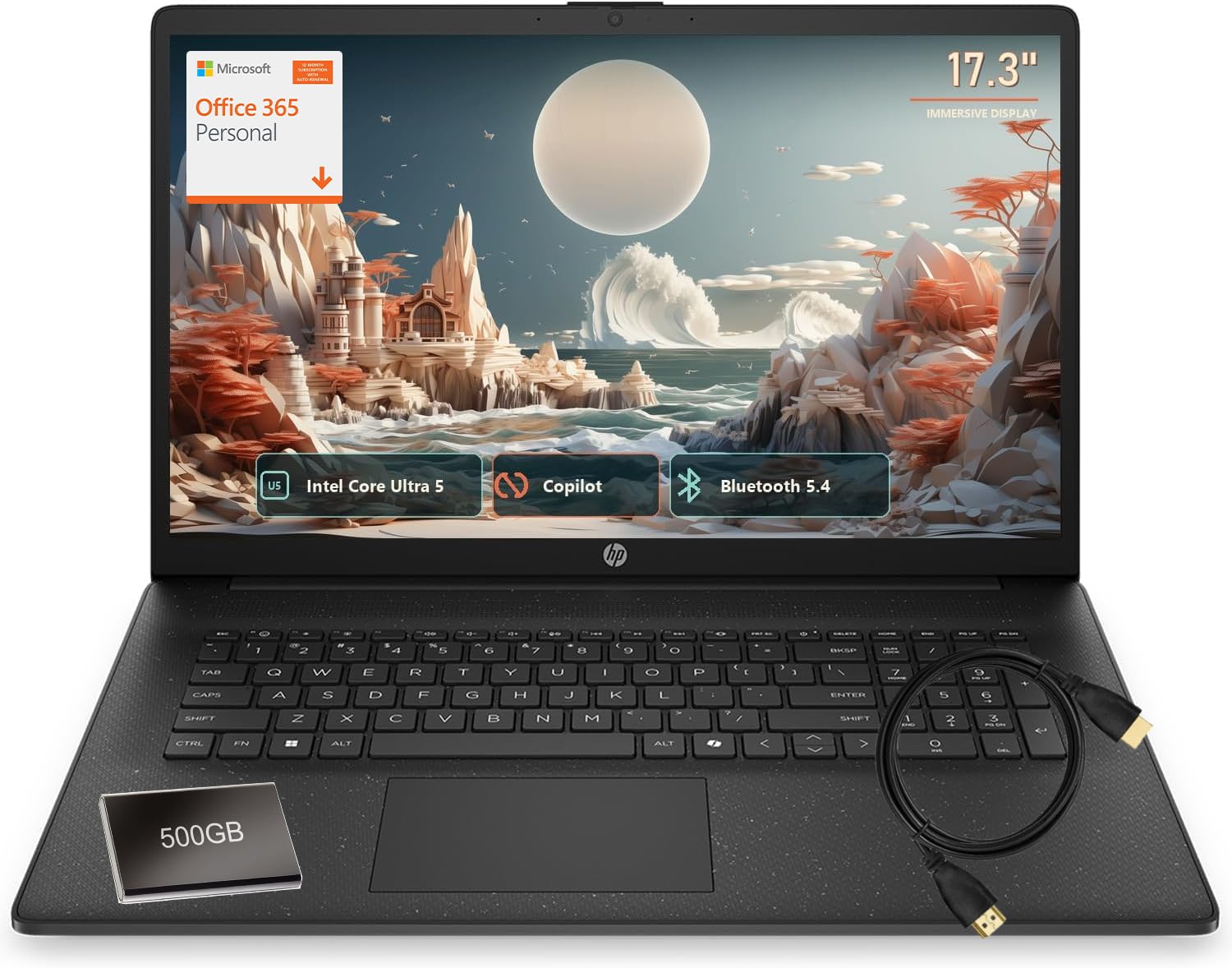 HP Pavilion 17.3" Laptop, Intel Core Ultra 5 225U, 8GB DDR5, 512GB SSD