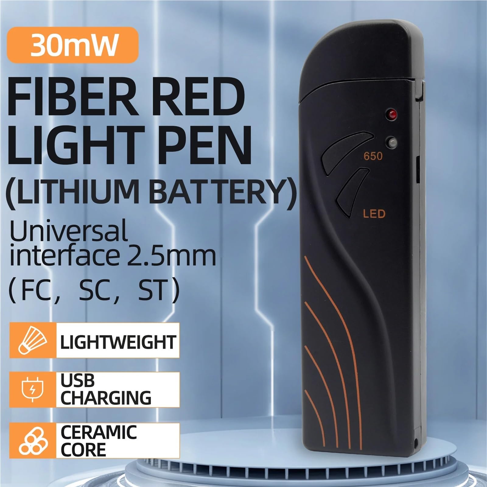 Tester per Fibra Ottica, Rilevatore di guasti in fibra ottica FTTH Mini Clamshell con localizzatore visivo di guasti Tester for cavi in ​​fibra ottica VLF 5-30MW(Lithium battery 30mW)
