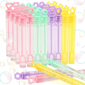 36 Pack Pack Mini Bubble Wands Bulk for Kids,Pastel Bubble Wand Sticks for Party Supplies Birthday Decorations Gift Bag Stuffers Carnival Prizes