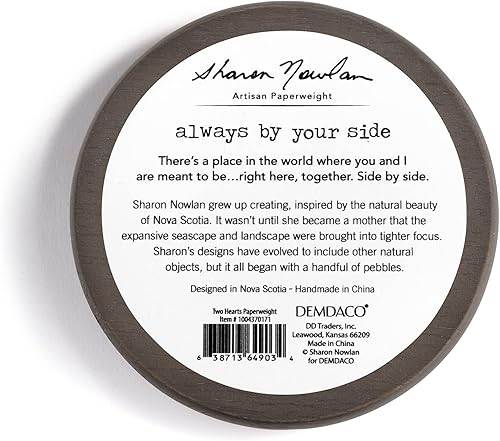 Miniatura 2 de DEMDACO Sharon Nowlan Two Hearts Always - Pisapeles (cristal, 1.4 x 1.4 in), color gris y blanco