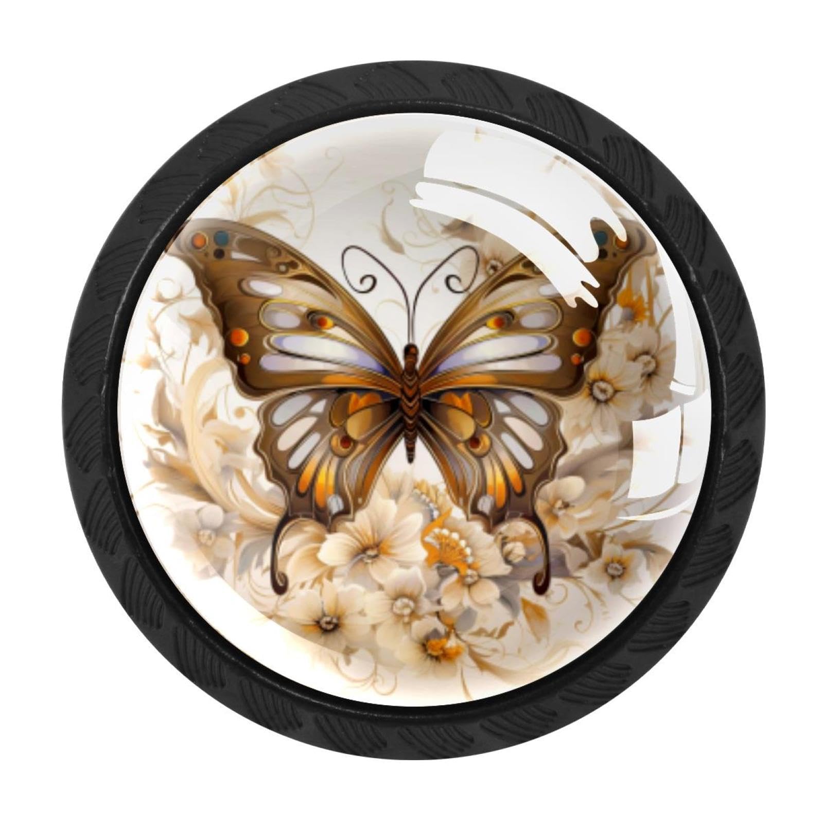 Chenzzzz Multicolored 06 4 Pieces Round Cabinet Knobs Butterfly Dresser Knobs Pulls Handles With Screws For Drawer Pulls Handles Knobs Door Knobs