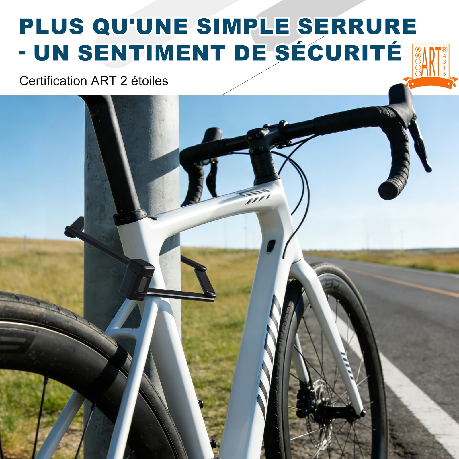 TECHCYC Antivol Vélo Pliable 90cm | Certifié ART avec Compartiment GPS | Acier Trempé | 3 Clés Incluses | Fixation Silencieuse Sans Cliquetis | Compatible Vélo électrique, VTT, Moto et Trottinette