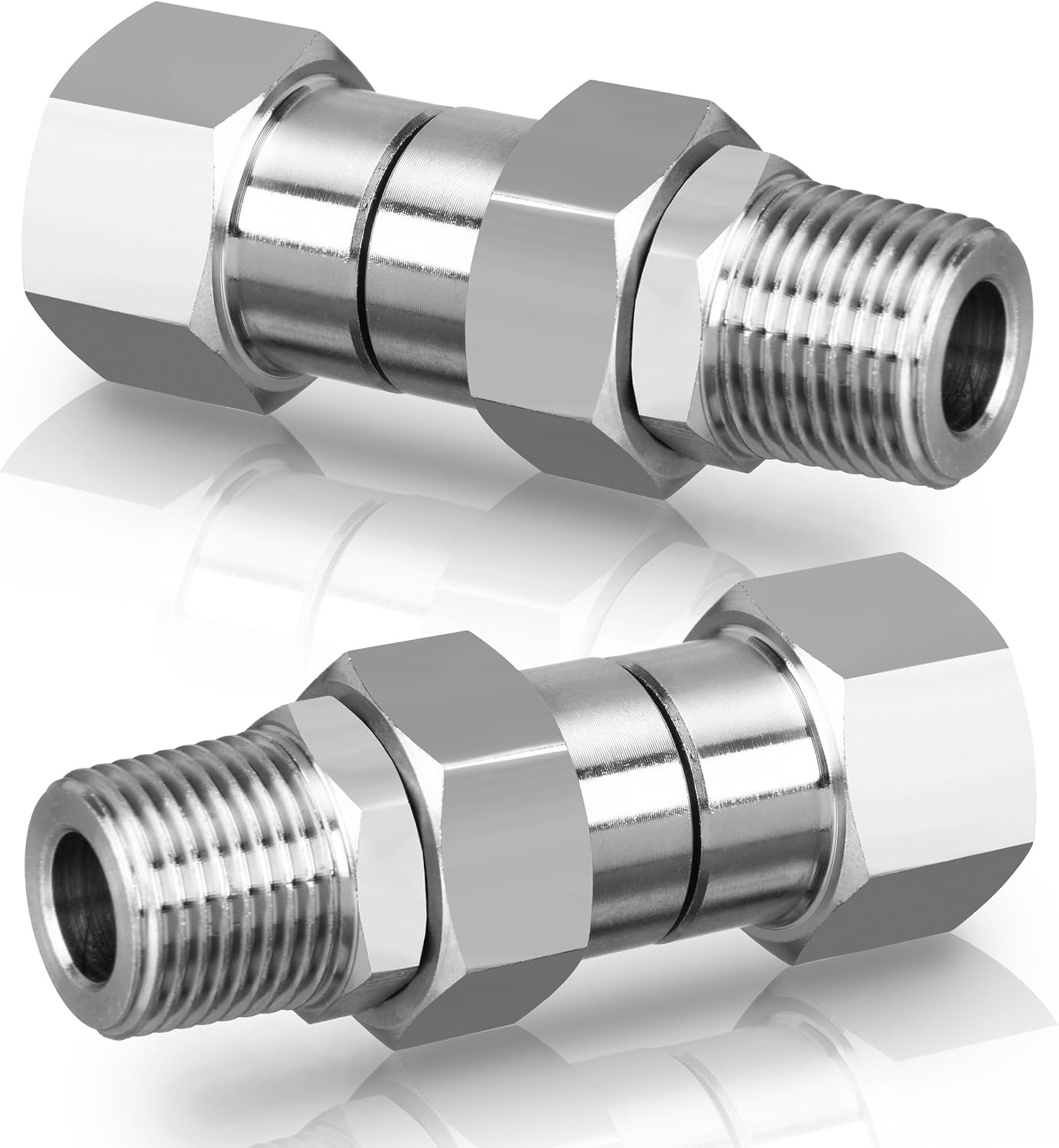 M MINGLE 3/8” NPT Pressure Washer Swivel Fitting, Anti-Twist 3/8” Swivel Male to Female Adapter, 360° Kink-Free Connector for Gun and Hose, 4500 PSI, 2 Pcs