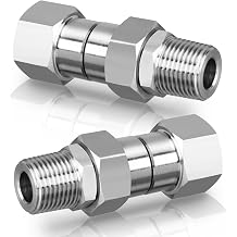 M MINGLE 3/8 NPT Pressure Washer Swivel Fitting, Anti-Twist 3/8 Swivel Male to Female Adapter, 360 Kink-Free Connector for Gun and Hose, 4500 PSI, 2 Pcs