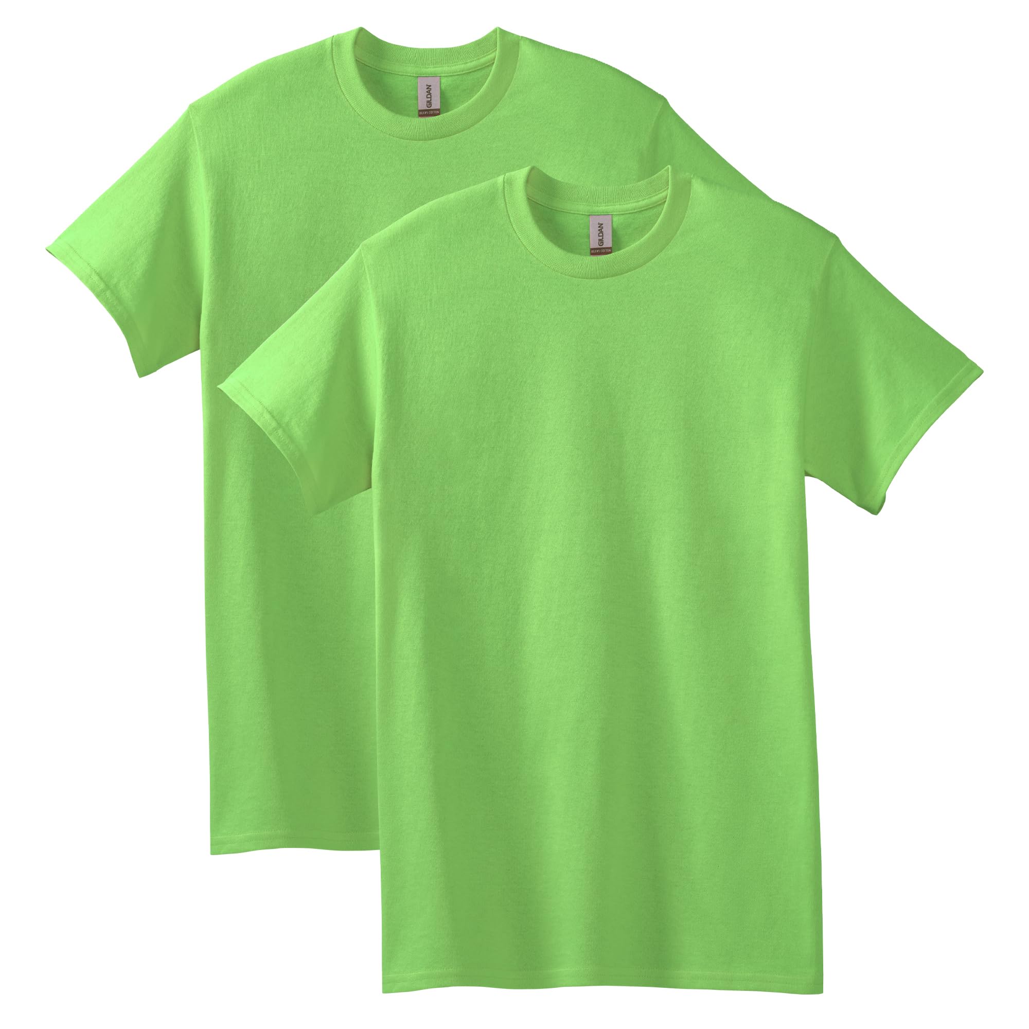 Gildan Men's Lime Green (Pack Of 2) Heavy Cotton T-Shirt, Style G5000, Multipack, Xxl
