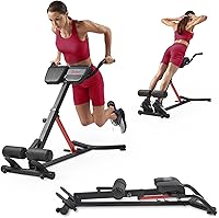 Vista 1 de Sunny Health & Fitness - Silla romana plegable de hiperextensión con extensión de espalda, banco de gimnasio en casa para sentadillas