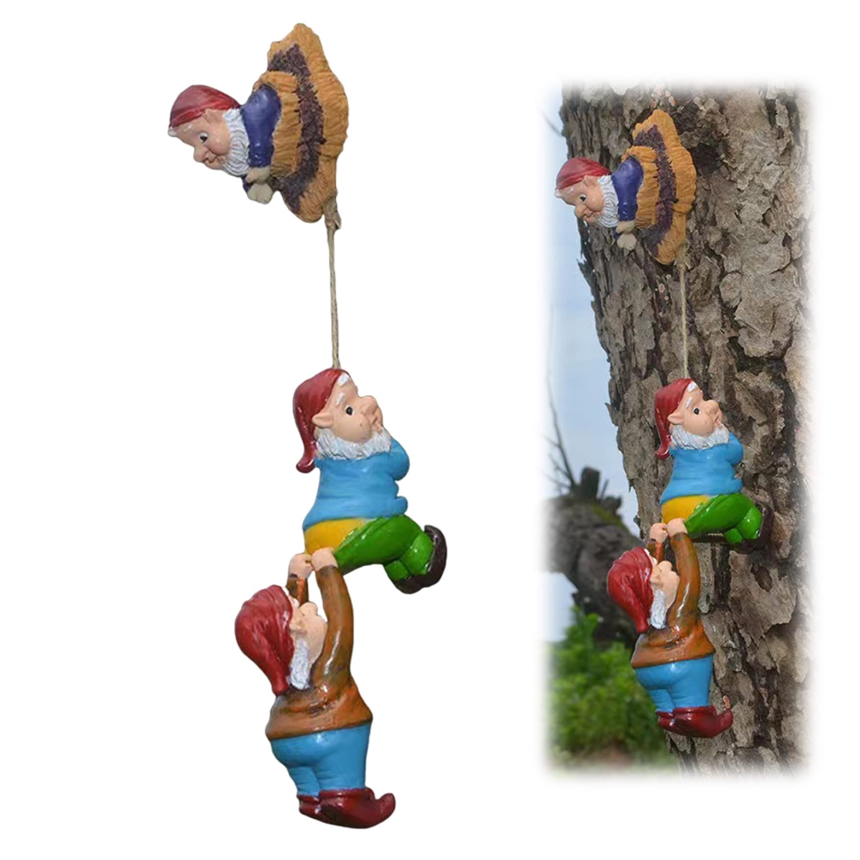 Tuinierende kabouters set - Voor in de tuin - Polyresin - 3 stuks