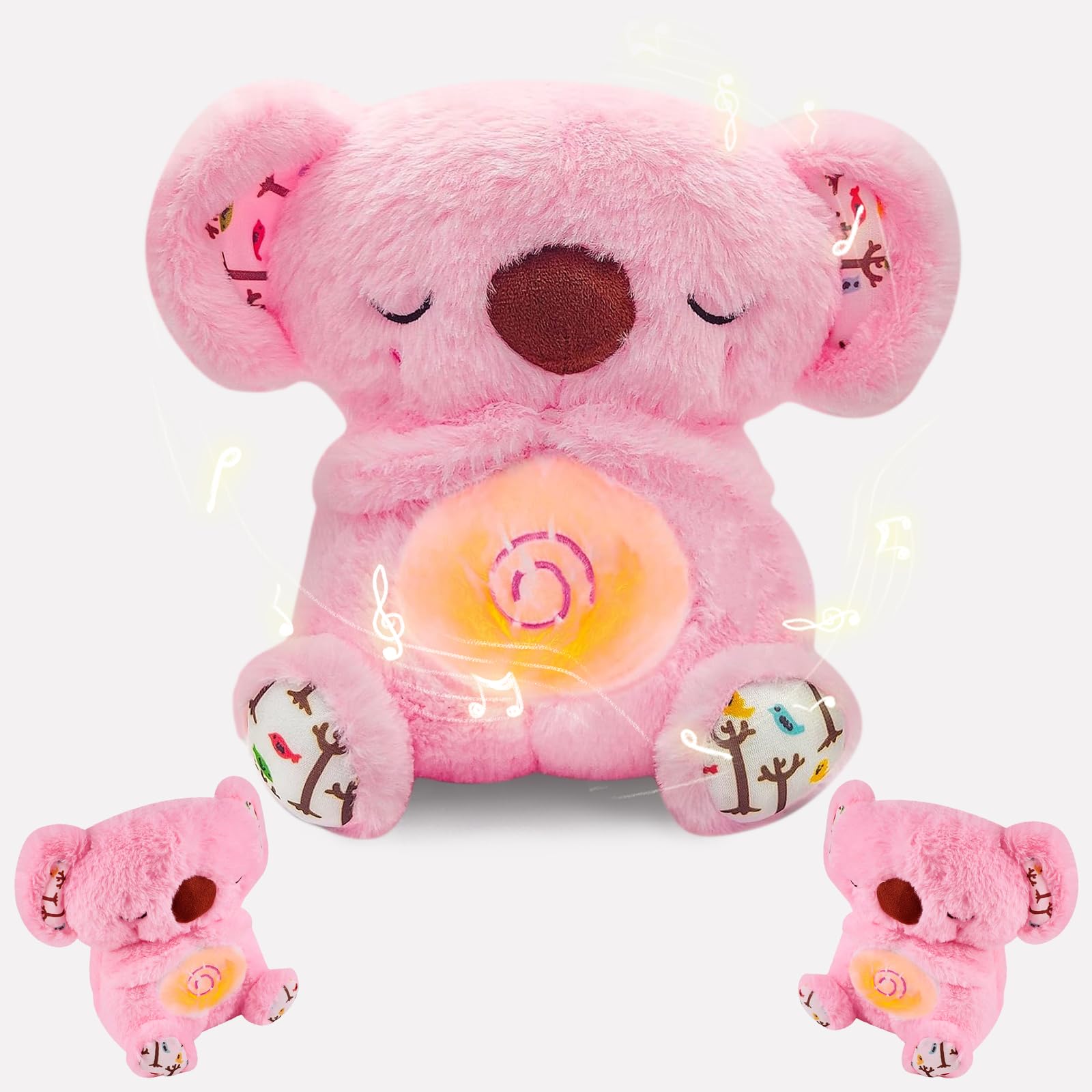 Niaetuto Koala Rilassante,Lontra Che Respira,Peluche Che Respira Con 5 Musica,Suoni,Luci e Movimento Respiratorio,Peluche Koala Calmante per Bambini Compagno Di Sonno,Ideale Regalo Neonato