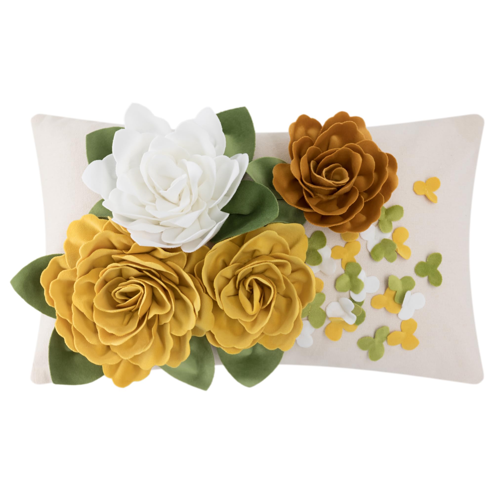 KINGROSE 3D Flower Decorative Throw Pillow Cover Floral Cushion Cover Handmade Pillow Case for Sofa Couch Chair Living Room Bed Home Decor 12 x 20
