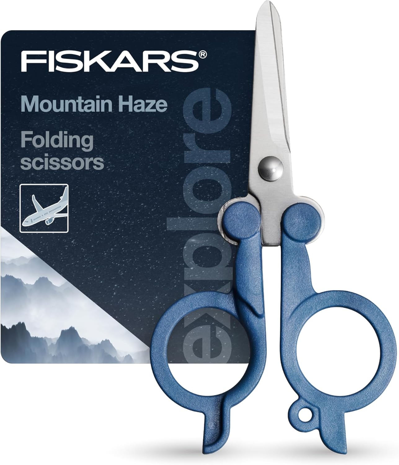 FISKARS Folding Travel Scissors – TSA-Compliant and Portable – Stainless Steel Blades and Blue Handles FISKARS Folding Travel Scissors – TSA-Compliant and Portable – Stainless Steel Blades and Blue Handles