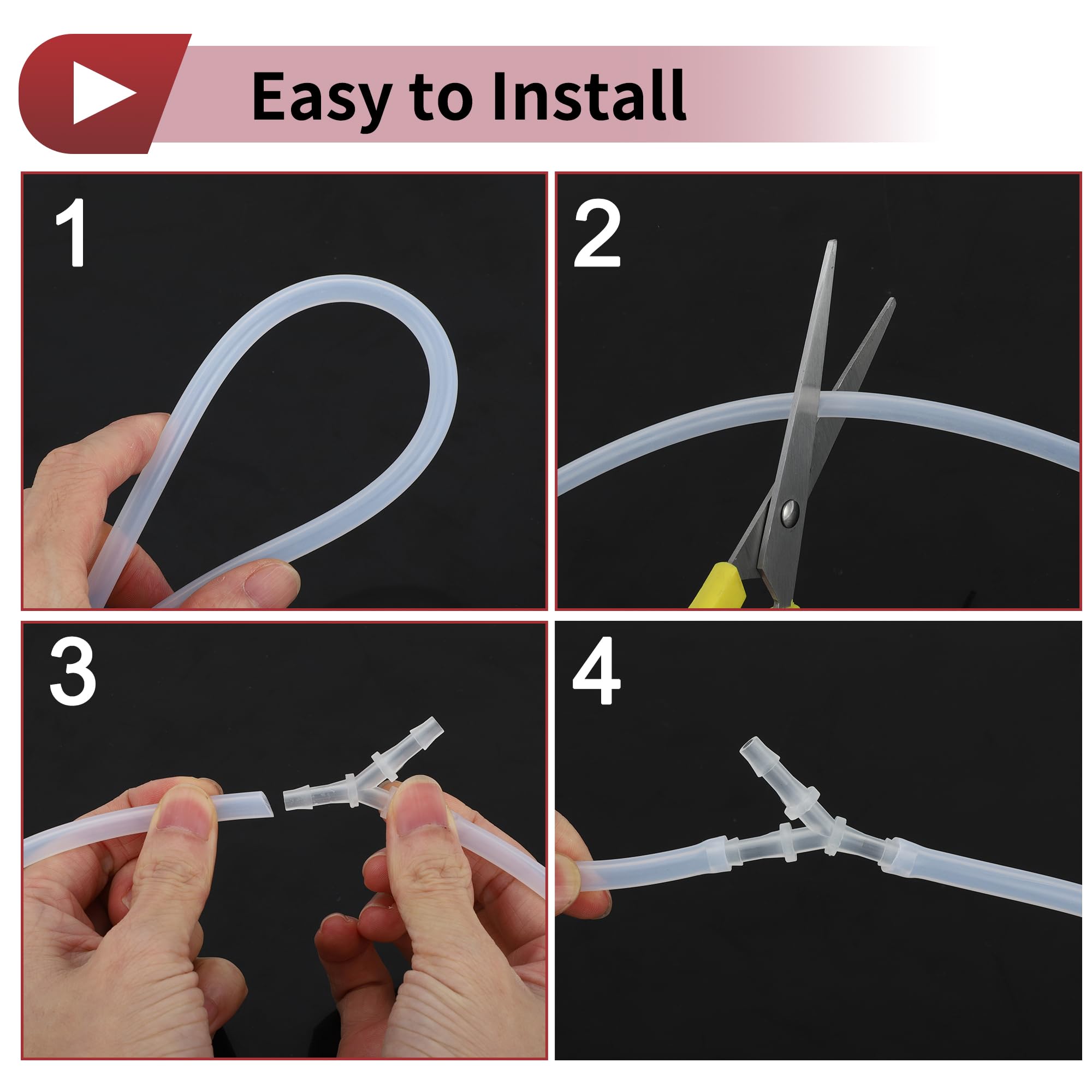 Conjunto De Conectores De Codo De Manguera 1 Set Para Acuario PP | Transparente, 3/32", Compatible Universal, Conexiones A Prueba De Fugas, Para Bomba De Aire