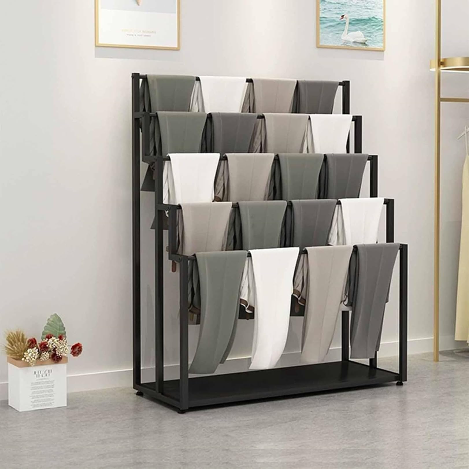 Soporte de exhibición de corbatas para evitar arrugas en tiendas de ropa