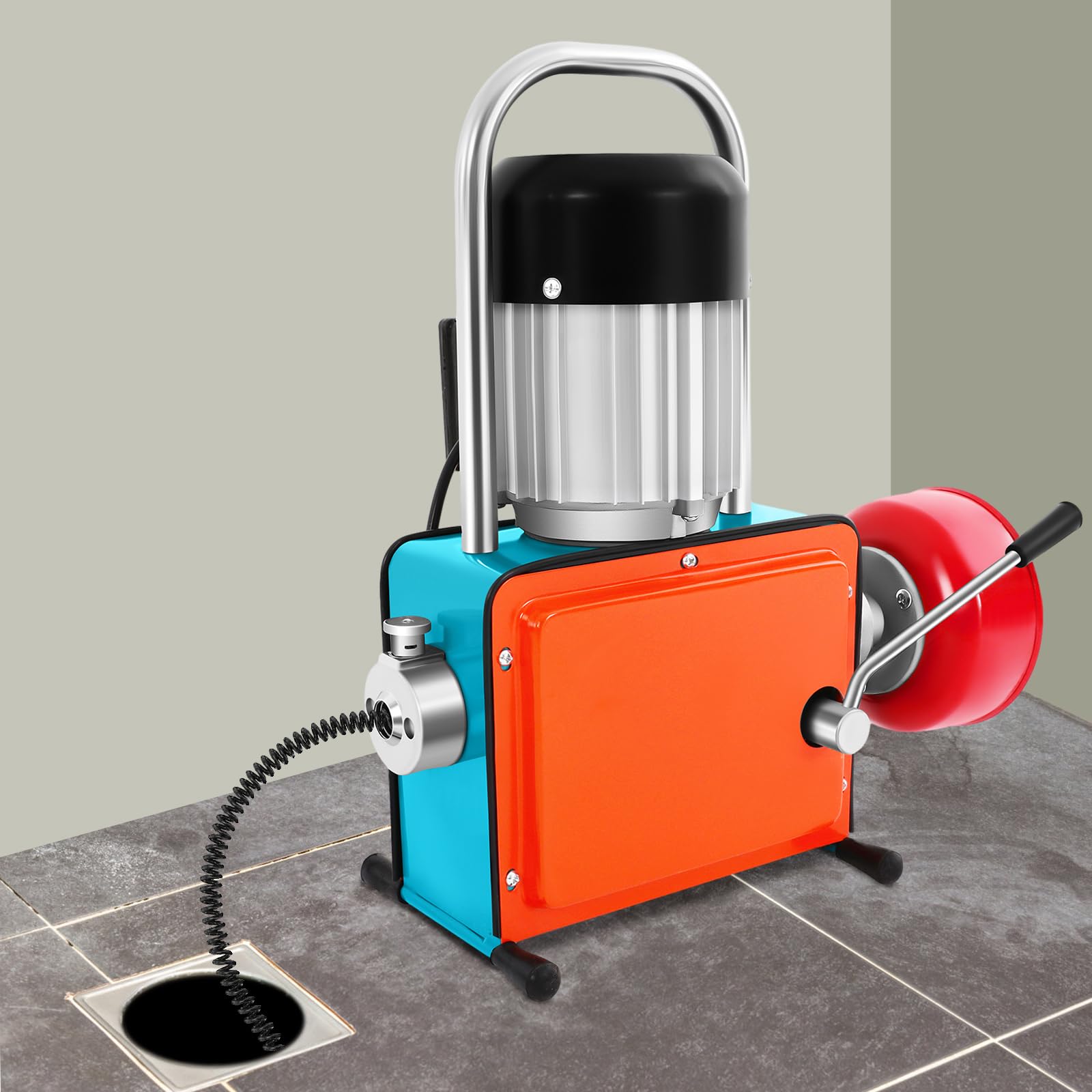 Limpiador de tuberías profesional de 1000 W, limpiador de tuberías con espiral de 12 m, espiral de limpieza de tuberías para tubos de diámetro de 20 a 150 mm
