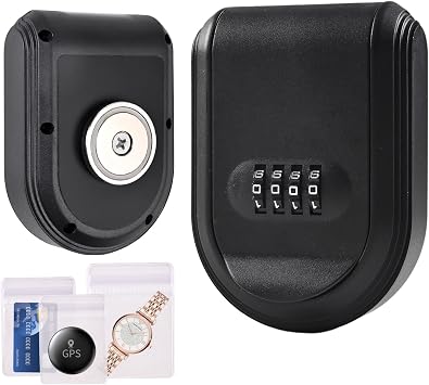 Magnetic Key Box for Under Car with Combination Lock Hidden Key Holder for Outside Storage Sparekey Outdoor 1, Black