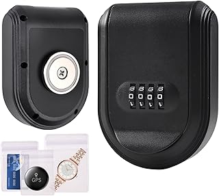 LDMDSZ Magnetic Key Box for Under Car with Combination Lock Hidden Key Holder for Outside Storage Sparekey Outdoor (1, Black)