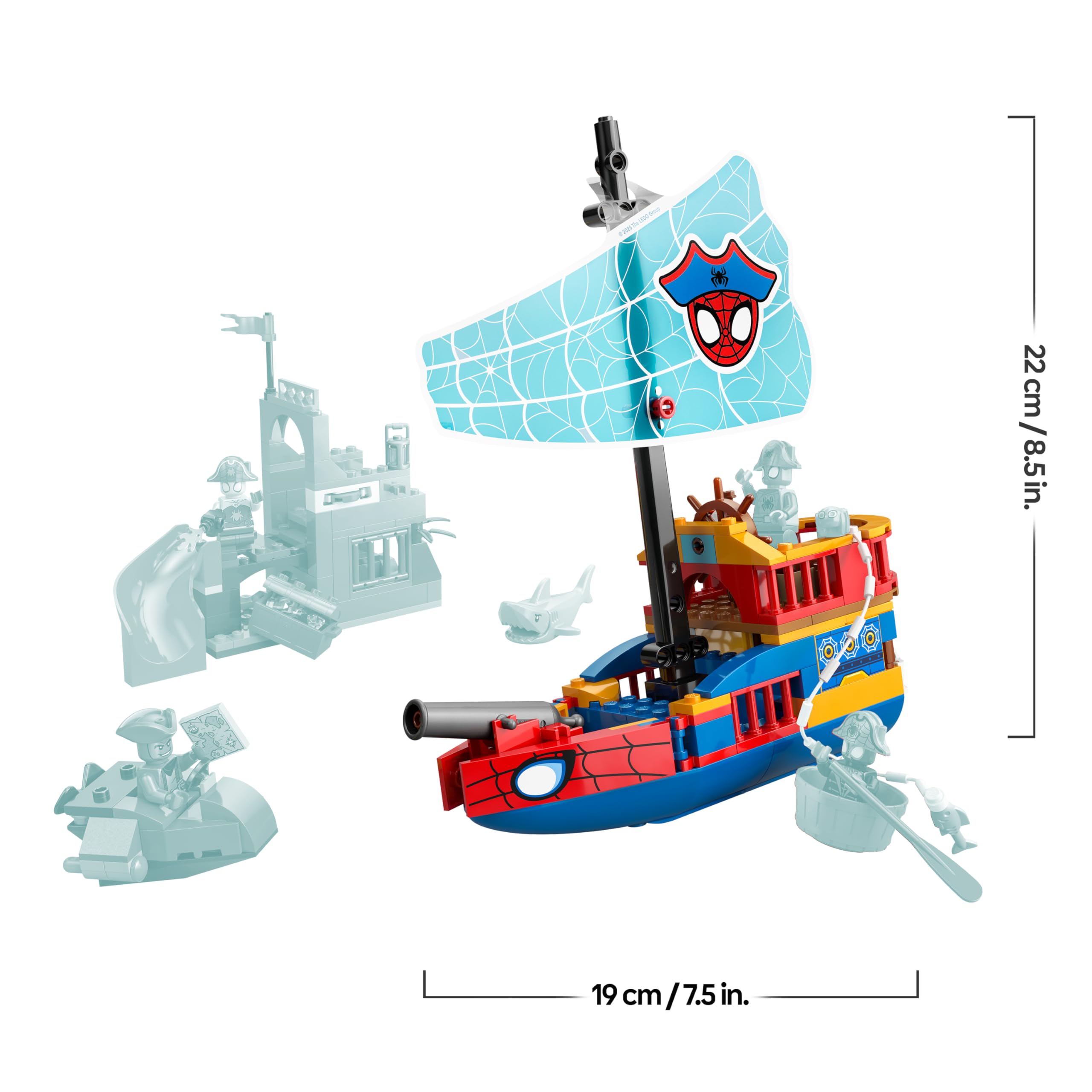 LEGO | Marvel Barco Pirata del Equipo Spidey - Juego de Superhéroe - Maquetas de Barcos de Juguete con 4 Minifiguras - Regalo para Niños de 4+ Años y Fans de Spidey y Su Superequipo - 11208