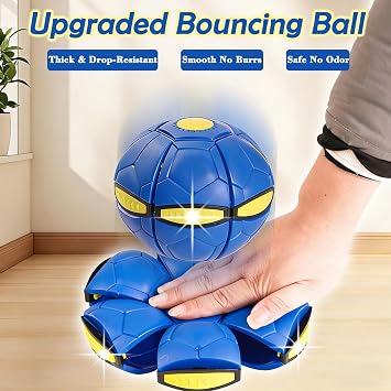 Magic Ball, Football Shaped Magic Bouncing Ball,Interactive Pop-Up Transform, Interaction Game with 3 Light for Adults/Dad/Family