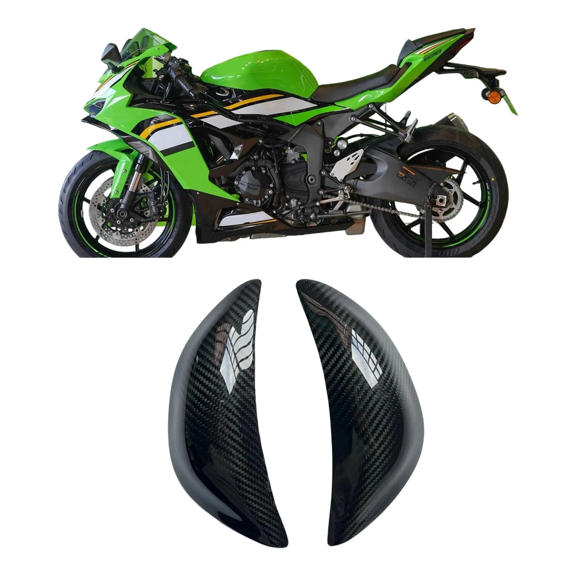 Placa protectora depósito Para ZX-6R ZX6R 2013-2025 Combustible de fibra de carbono para motocicleta | Caja deslizante de protección decorativa de la carcasa del protector del tanque