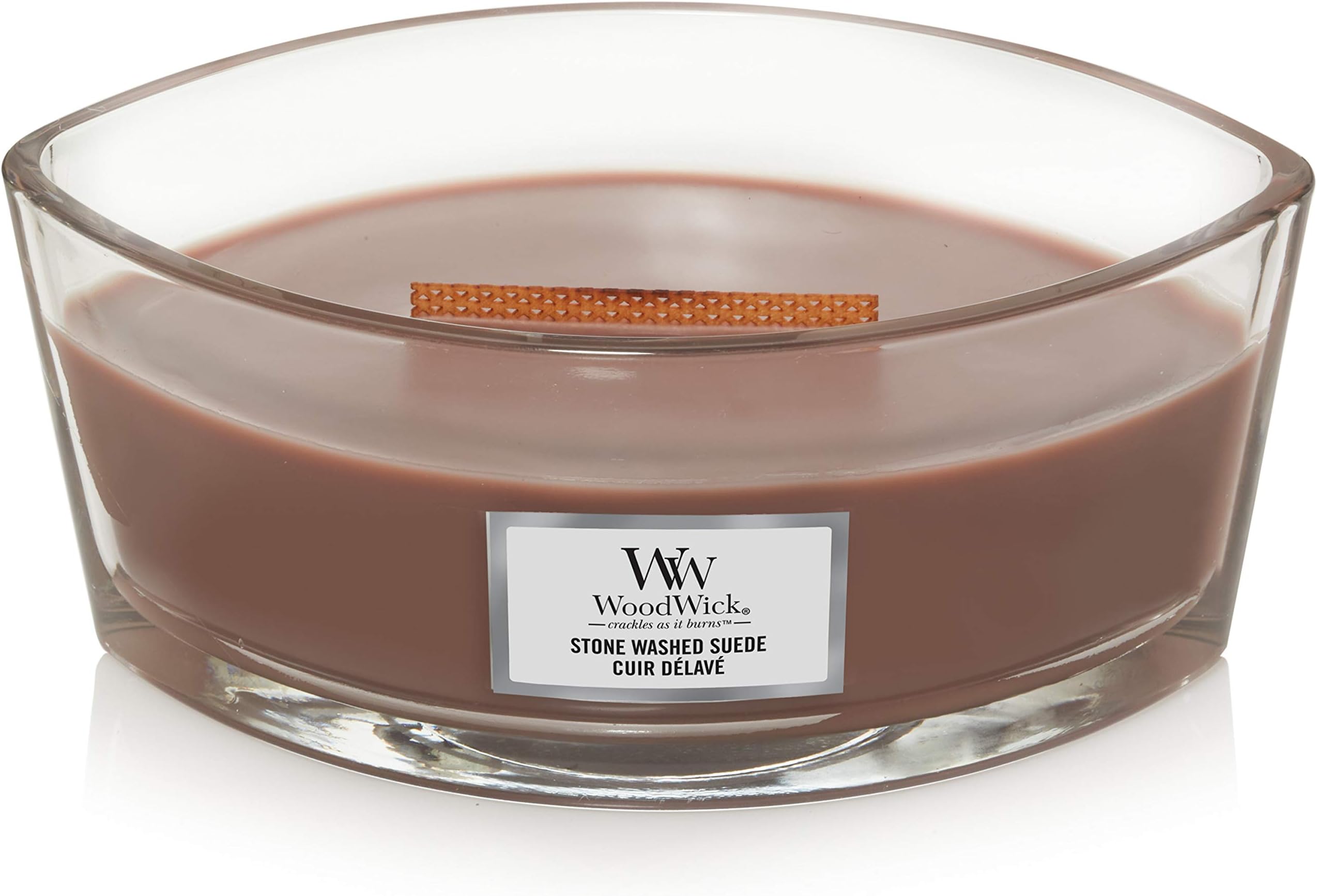 WoodWick Ellipse bougie parfumée avec mèche qui crépite, Feu de bois