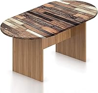 Vista 13 de Mantel ovalado ajustable para mesa de patio, poliéster elástico en bosque, mantel con estampado de siluetas de ciervos con elementos florales, se