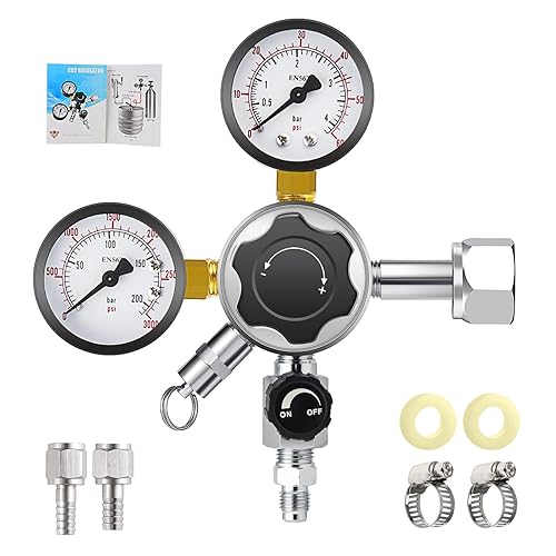 MRbrew CGA-320 Keg Regulator, Quick Disconnect CO2 Kegerator Regulator with