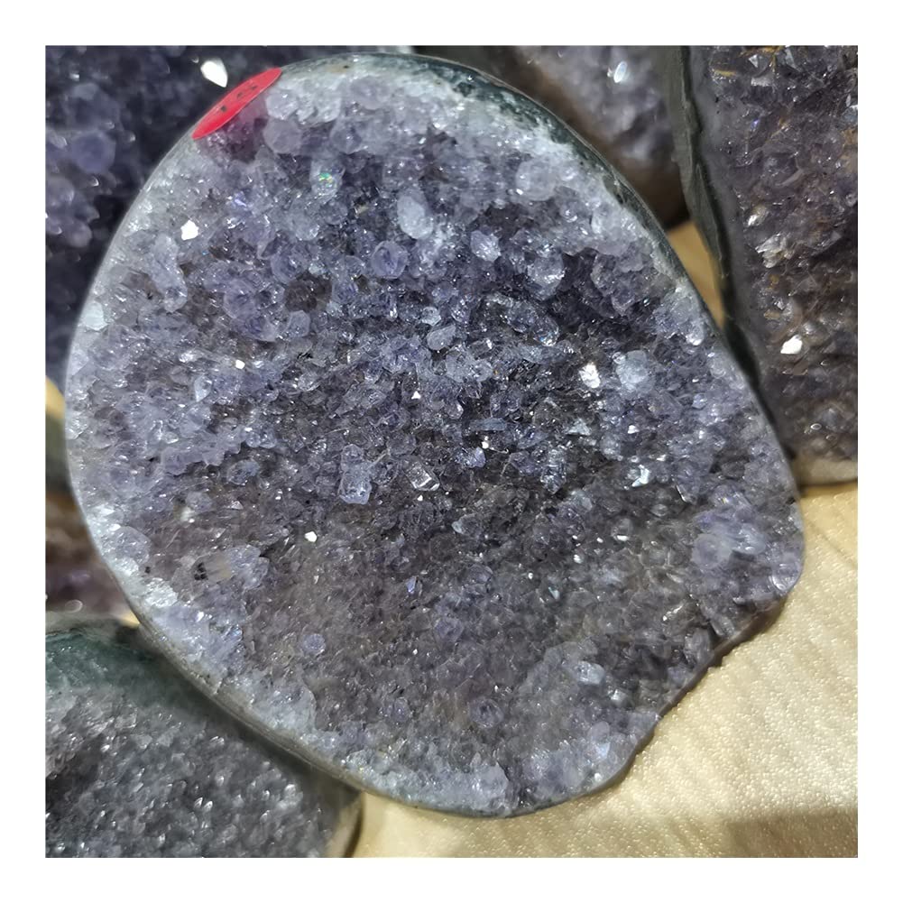 Clúster de geoda de Amatista Natural, Amatista Morada Oscura, Piedra de Cristal Grande, decoración de Cuarzo decoración de la habitación (Size : 400-550g)
