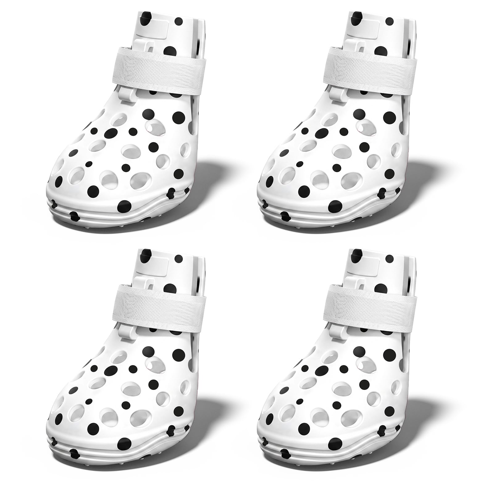 Dog Shoes for Hot Pavement, Breathable Dog Boots Paw Protectors with Adjustable Straps & Non-Slip Sole, Easy On & Off, Waterproof, Easy-Cleaning (White Speckles, S)