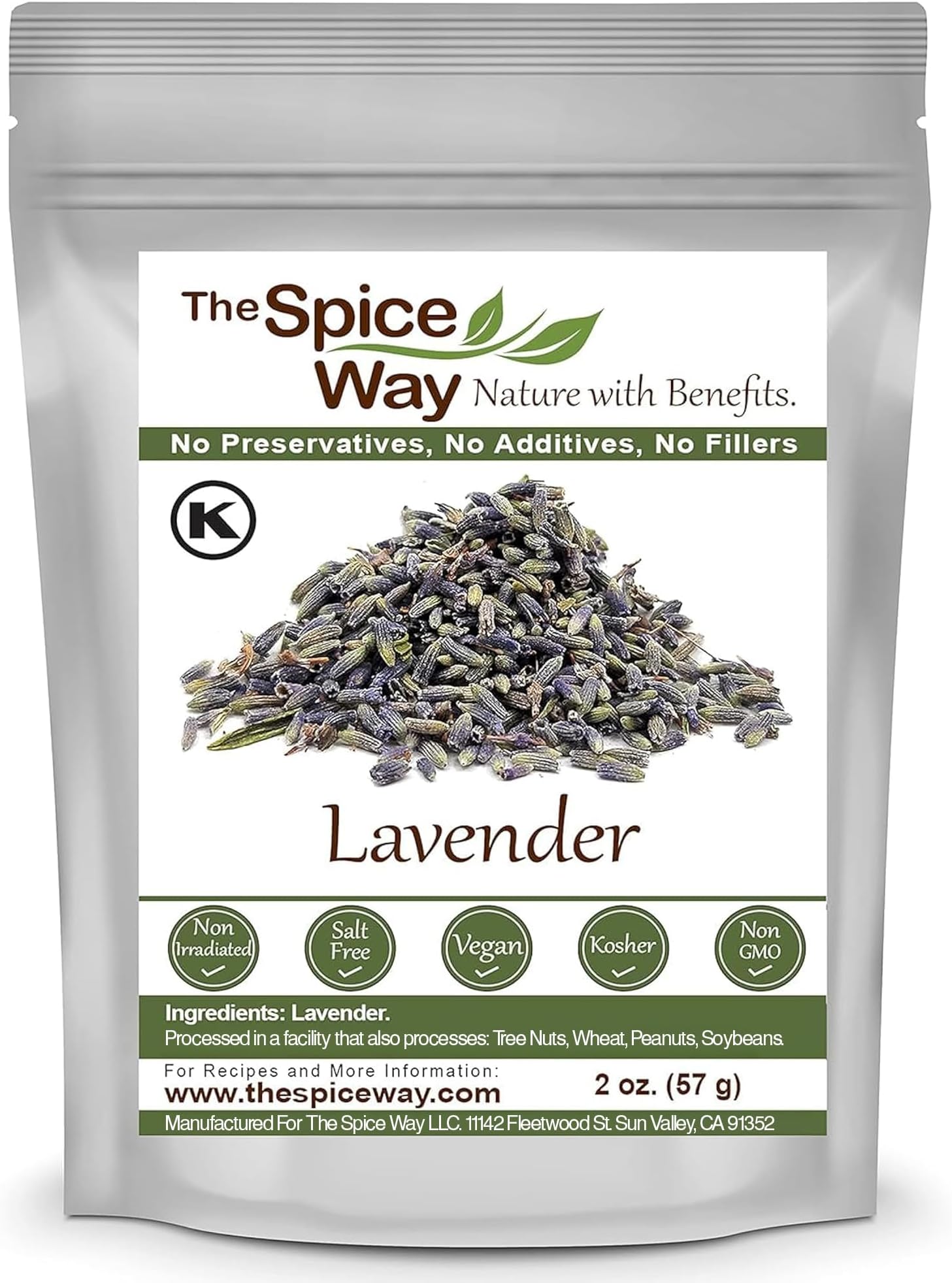 The Spice Way Lavender Flowers - (2 oz) dried flower buds for tea and culinary use - Culinary Lavender Buds - Dried Edible Lavender for Drinks, Chicken, Lavender Tea and More Dried Lavendar Recipes