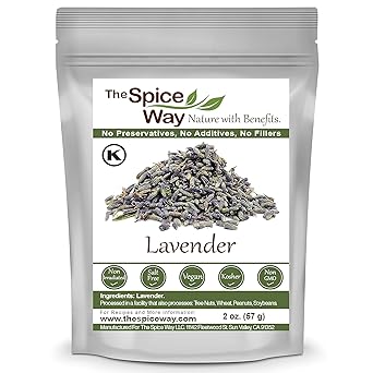 The Spice Way Lavender Flowers - 2 oz dried flower buds for tea and culinary use - Culinary Lavender Buds - Dried Edible Lavender for Drinks, Chicken, Lavender Tea and More Dried Lavendar Recipes