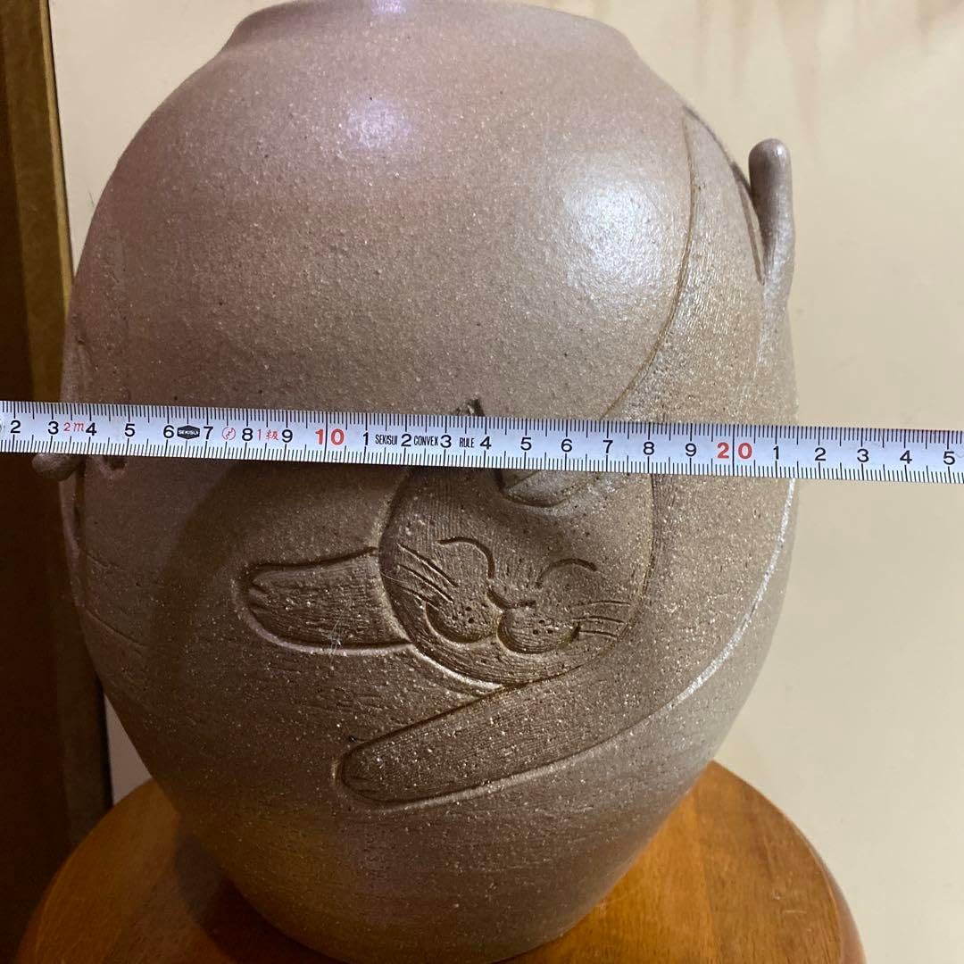 骨董 古道具 丹波立杭焼 雅峰窯 窯変面取花器 花入れ 花瓶