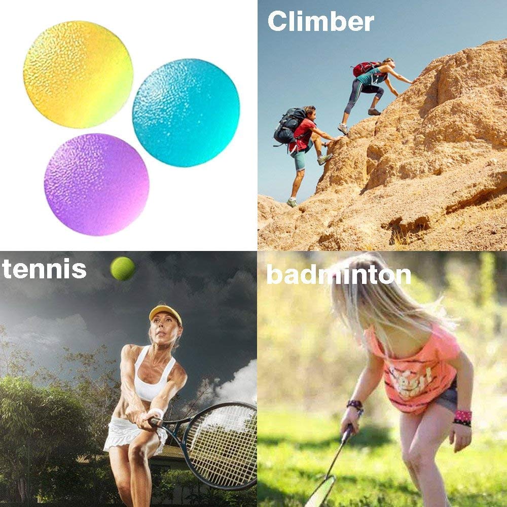 VOARGE - Set di 3 Palle da Allenamento per la Cura delle Mani, in Silicone, per alleviare Lo Stress delle Dita