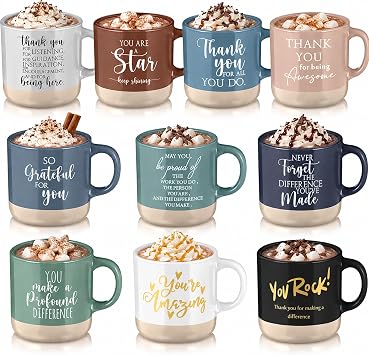 Didaey 10 Pcs Thank You Mugs Employee Appreciation Gifts Bulk for Employee