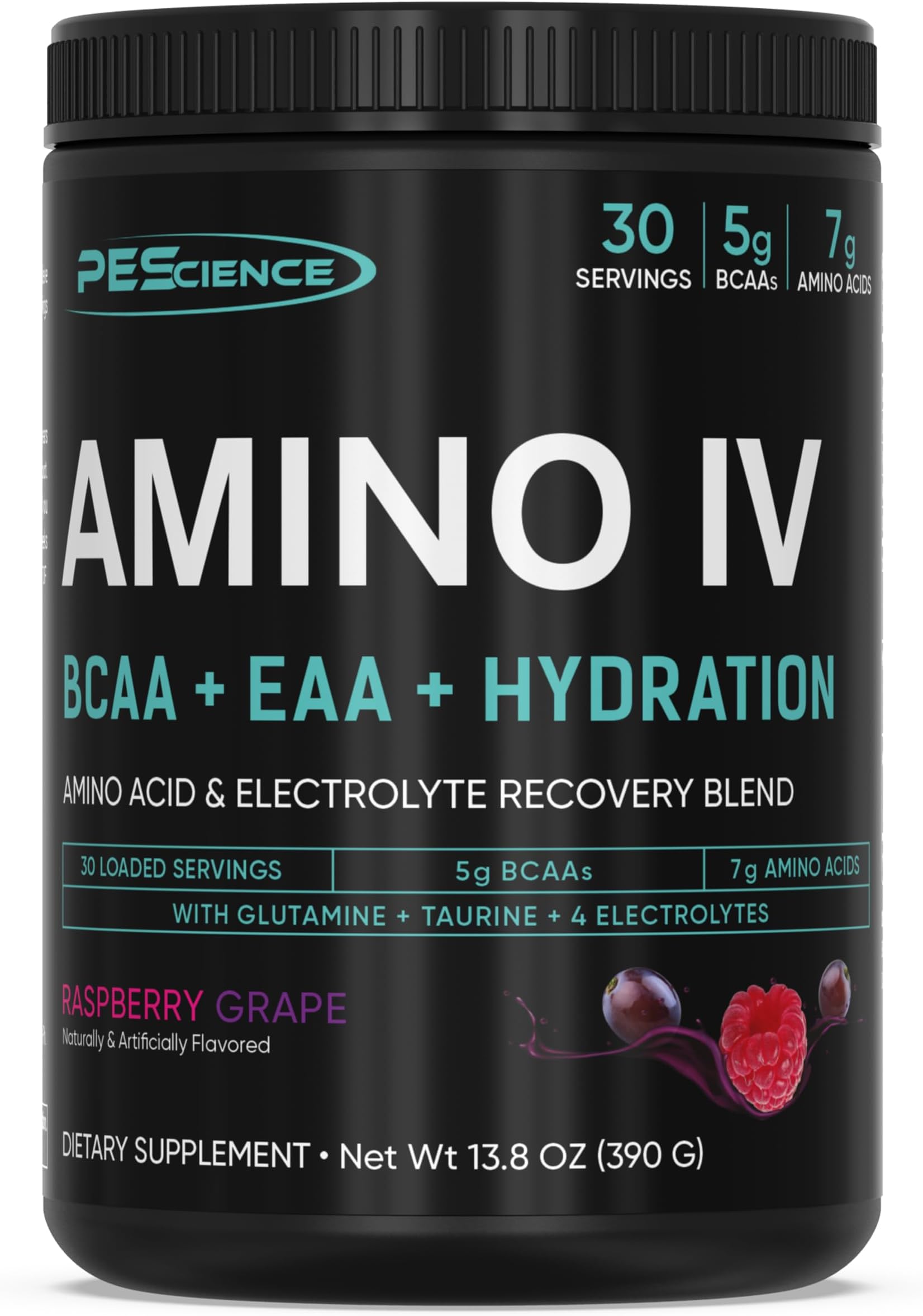 Amino IV BCAA & EAA Powder, Raspberry Grape, 30 Servings