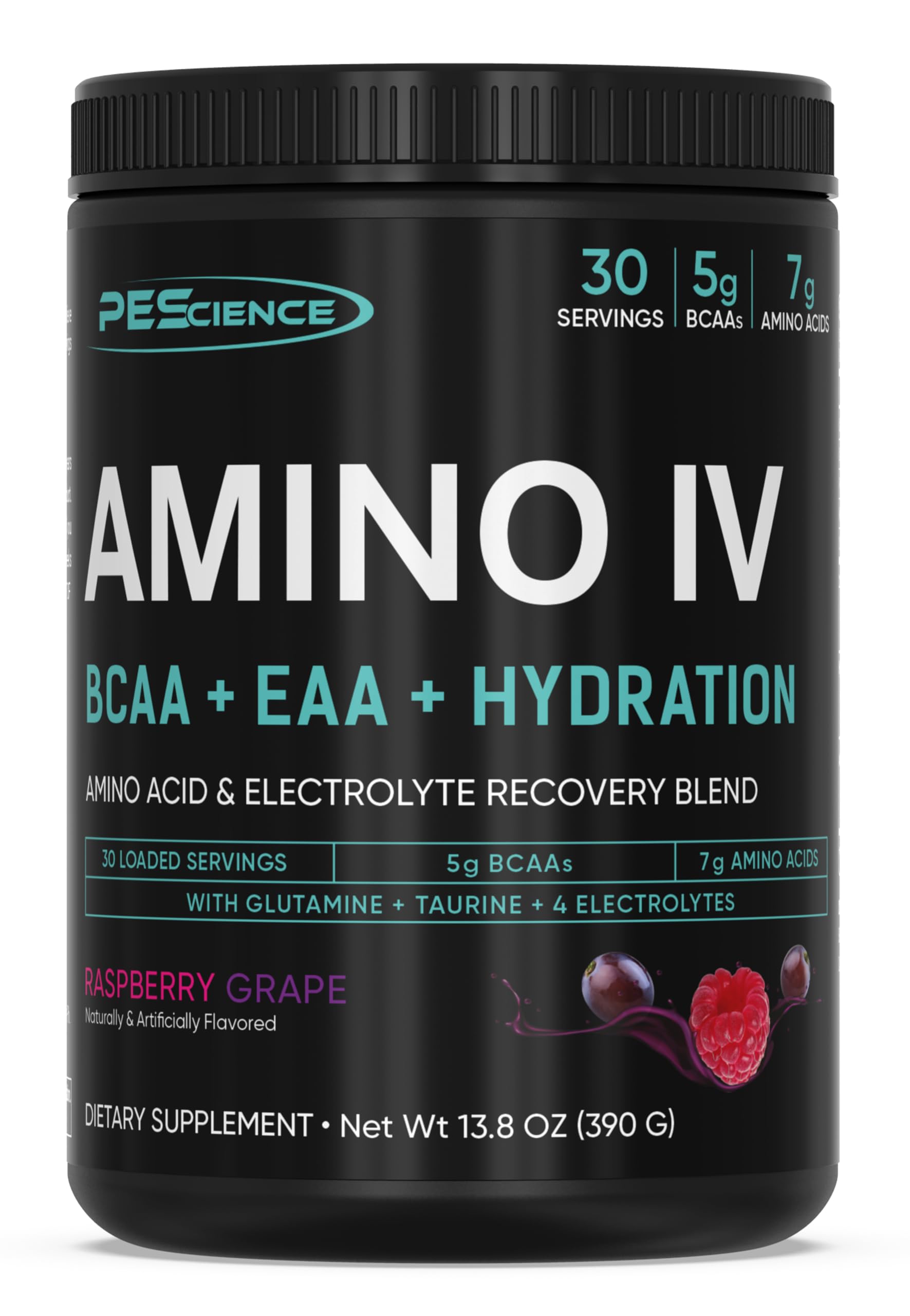 PEScience Amino IV EAA + BCAA Powder, Raspberry Grape, 30 Servings