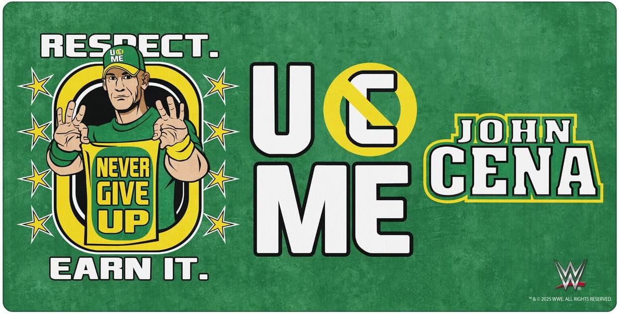 Head Case Designs Officially Licensed WWE Respect John Cena 23.62 x 11.81 x 0.12 inches (600 x 300 mm) - L Gaming Office Desk PC Keyboard Mouse Mat Pad image 2
