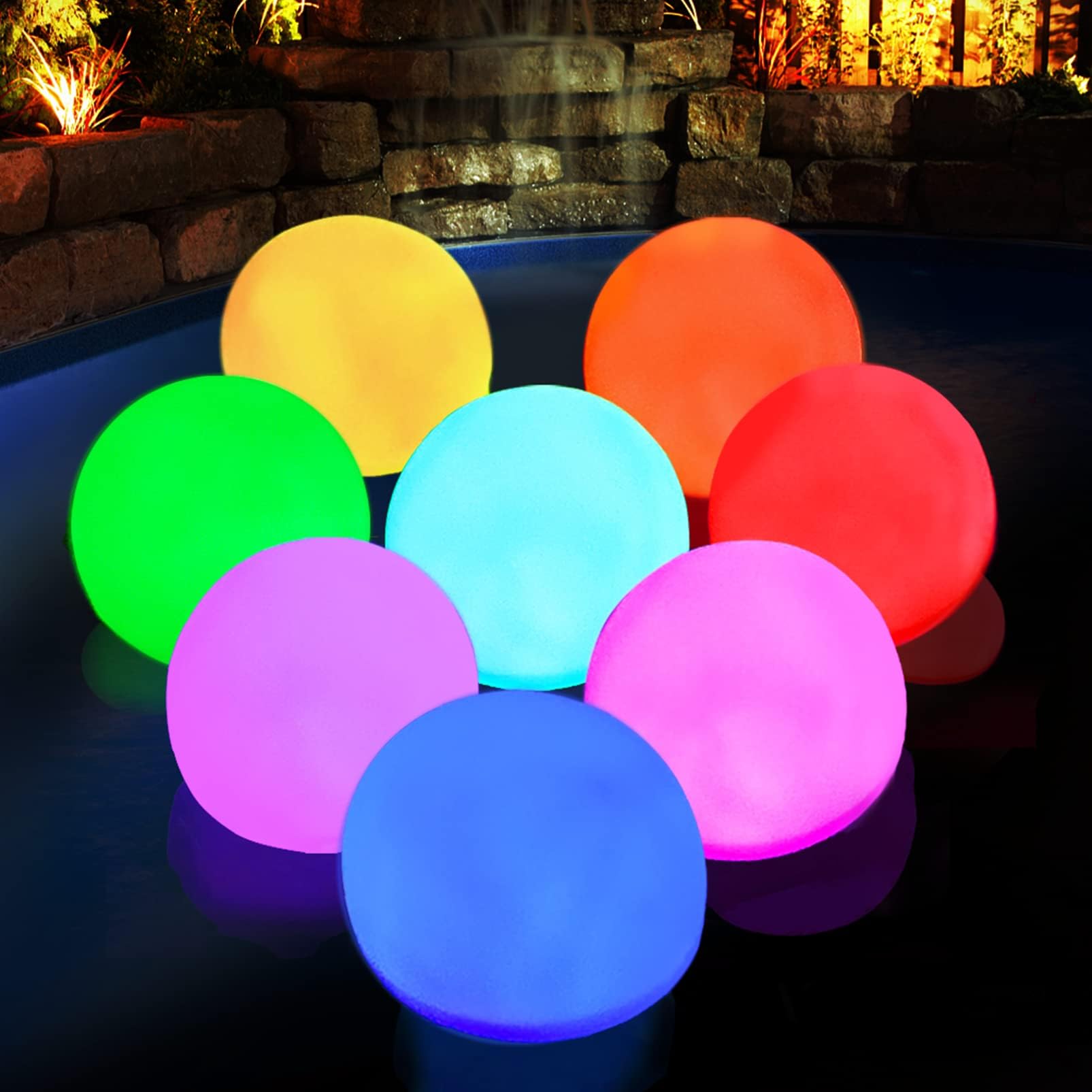 Floating Pool Light Ball, RGB Color Changing Bath Hot Tub Light, IP68 Waterproof Orb Light up Ball for Pool Gift, Glow Led Pool Balls Lights for Hot Tub,Pond,Bathtub,Spa, Decor Outdoor Indoor(6PCS)