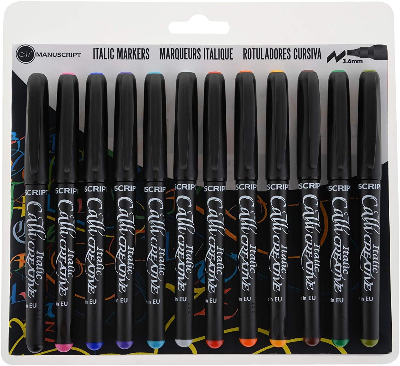 Manuscript Pen Manuscript Calli-Creative Markers, 3.6mm, 12-Pack