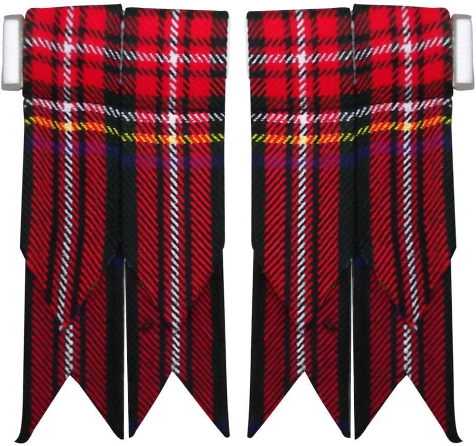 AAR Tartans Kilt Flashes with Heavy Buckle Elastic Adjusters Fit