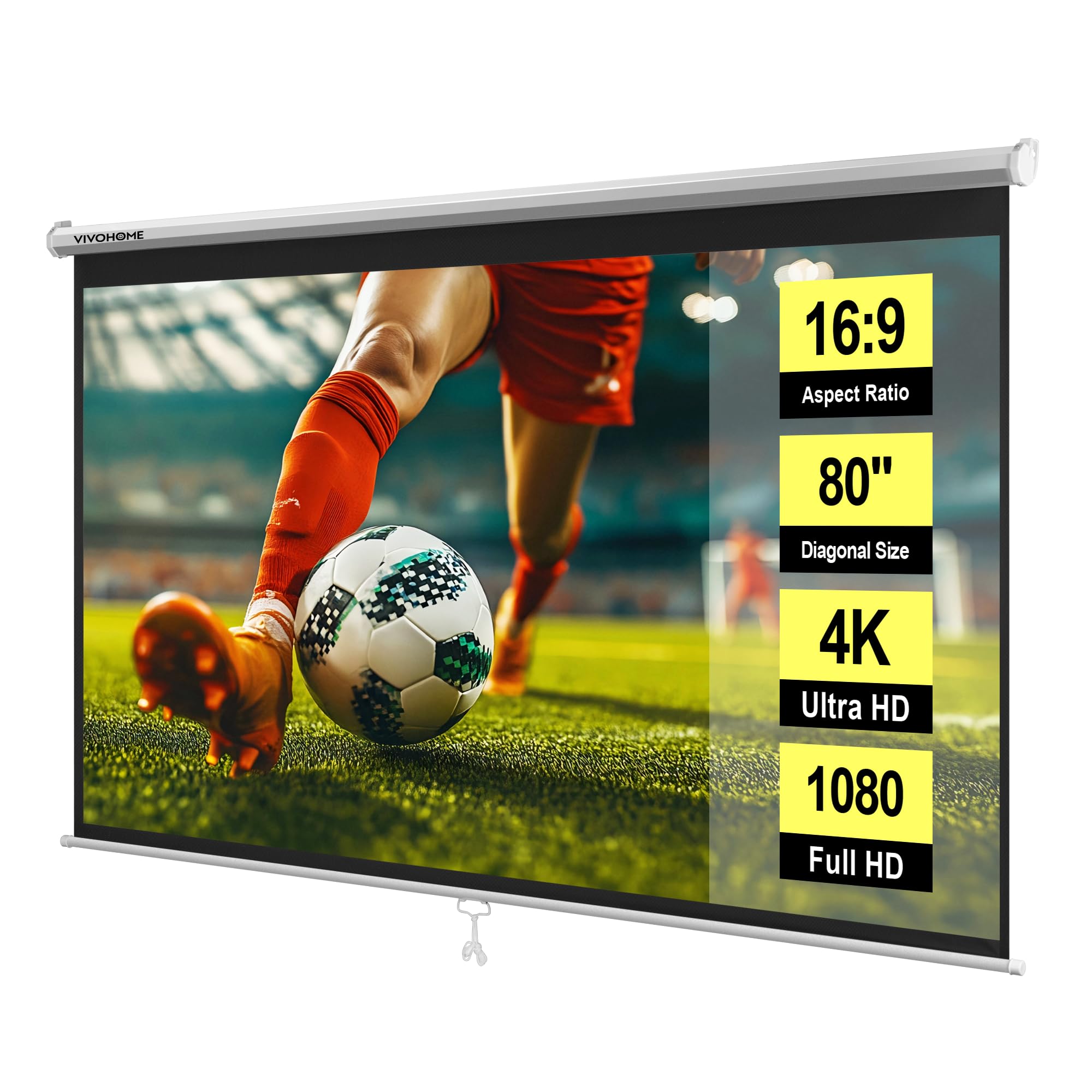VIVOHOME 80 Inch Pull Down Screen