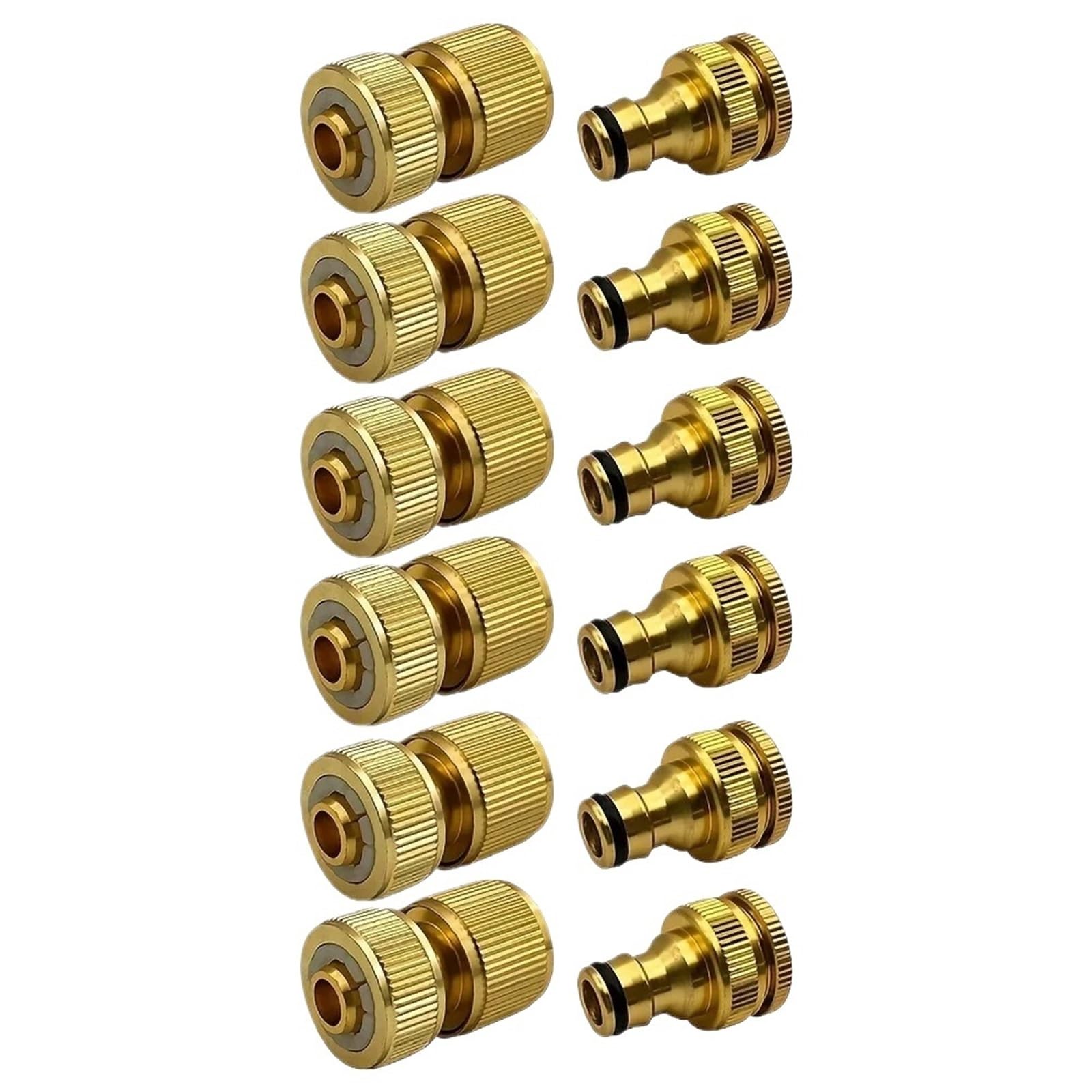 12 szt. Zestaw złączy węża aluminiowego zgodnych z normą UE - złączka do kranu 1/2'' i 3/4'' + szybkozłączka 1/2'' (13-16 mm) do rur ogrodowych
